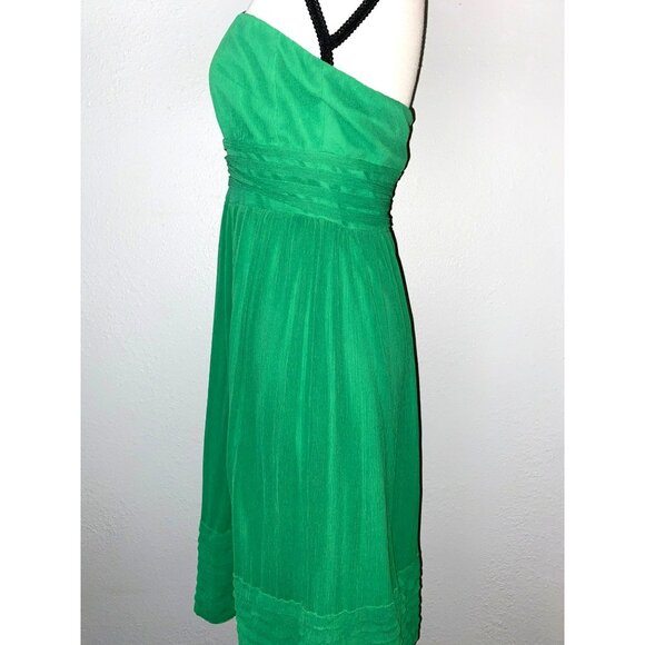 J.Crew Juliet Chiffon Green Strapless Silk Dress Size 4 - Picture 2 of 8